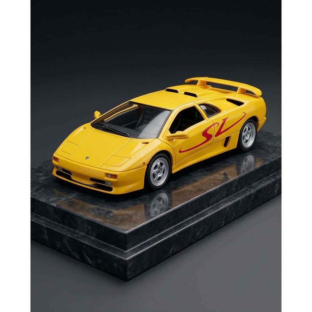 Welly Lamborghini Diablo‎ SV Yellow 1:38 Diecast Model Car FD9720F-W Damaged Box